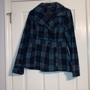 Black lipstick peacoat jacket